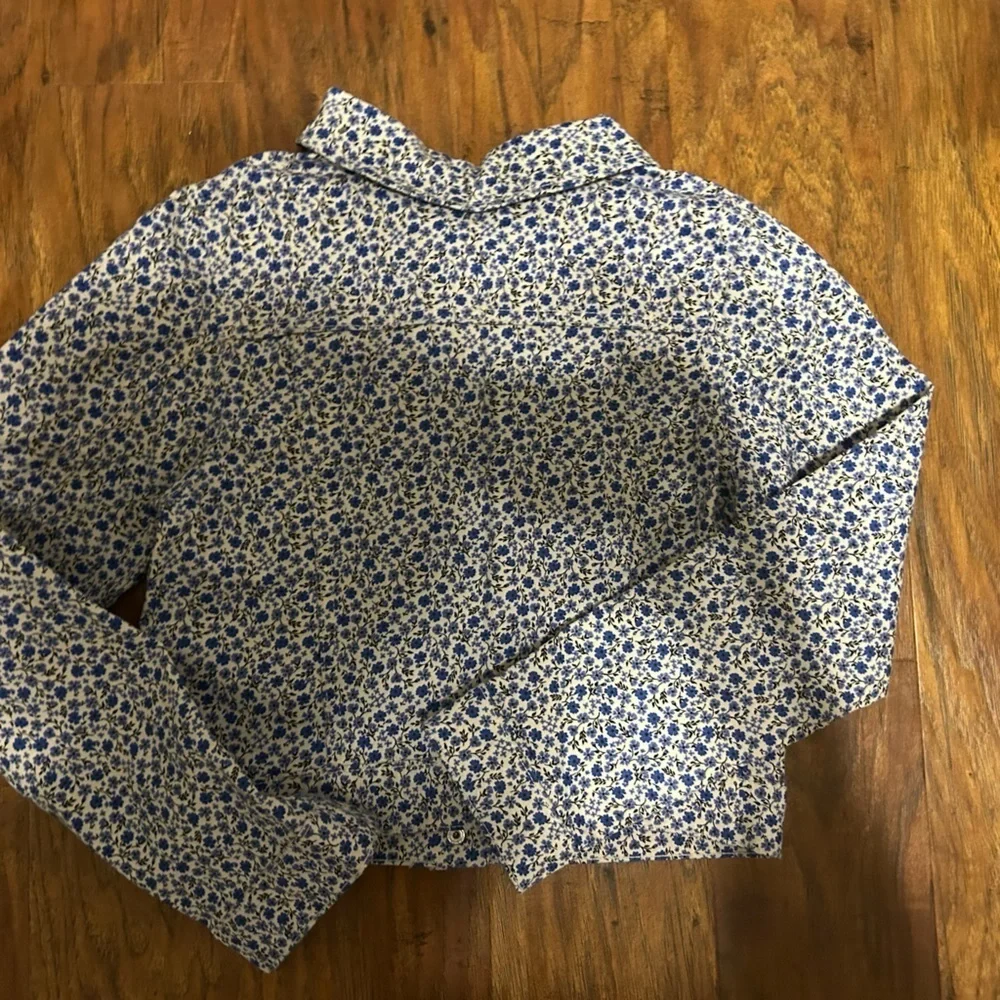 Zara Kid’s Denim Jacket Flowers Floral Print Size 8